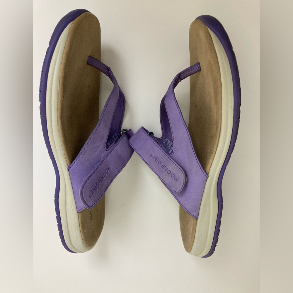 *Rockport Lilac Leather Thong Sandals #SR - Picture 5 of 7